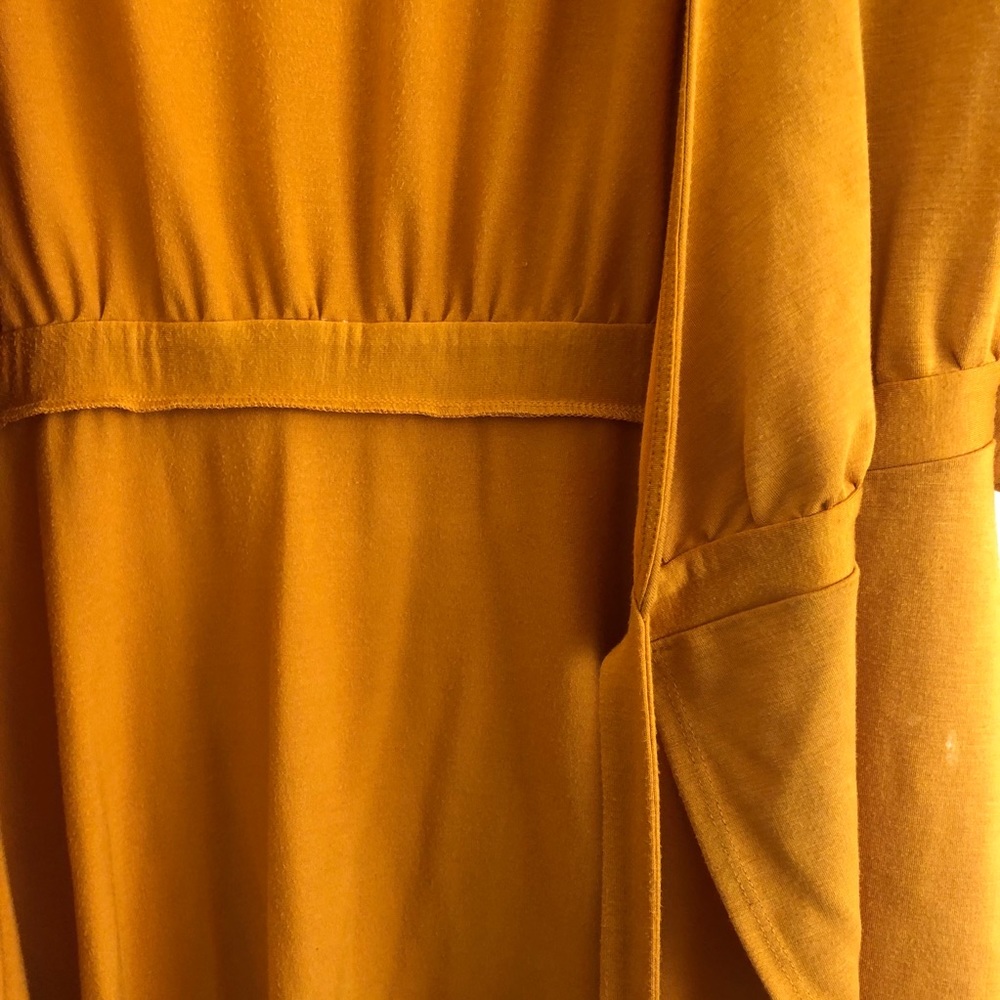 Mustard Yellow Wrap Dress - Picture 9 of 10